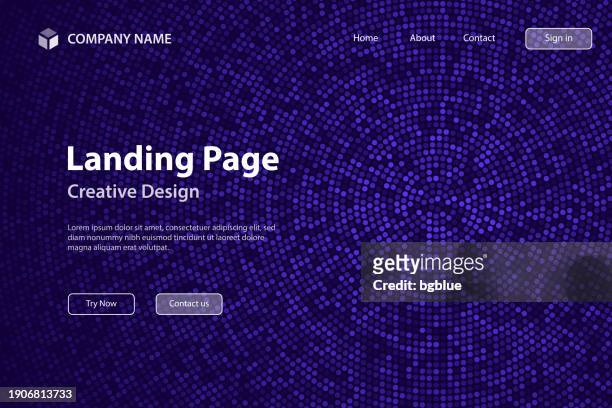 landing page template - abstract blue halftone background with dotted - trendy design - blue mosaic stock illustrations