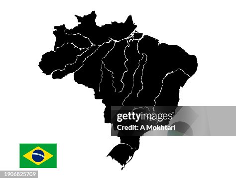 Brazil Rivers Map Making Brazil Map With River High-Res Vector Graphic - Getty Images