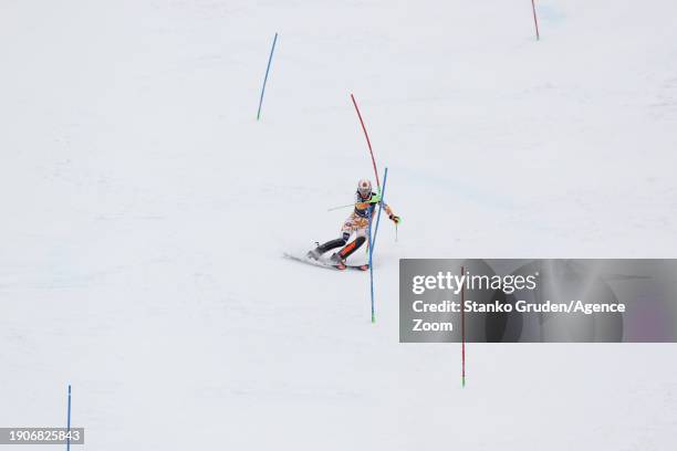 Petra Vlhova of Team Slovakia in action during the Audi FIS Alpine Ski World Cup Women's Slalom on January 7, 2024 in Kranjska Gora, Slovenia.