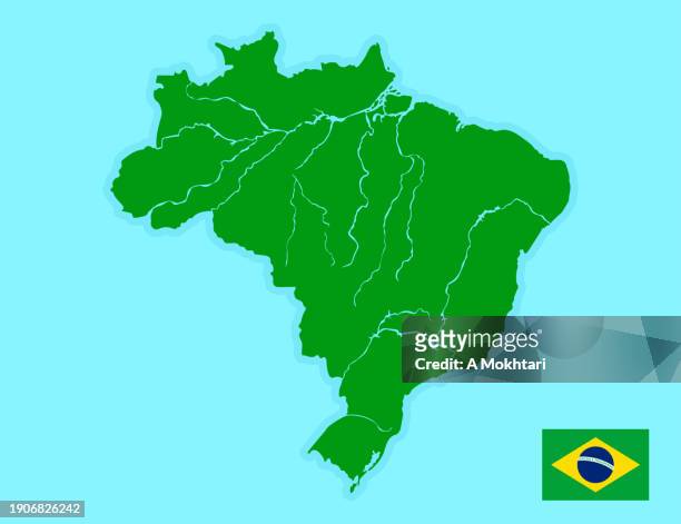 map of brazil. - amazonas state brazil stock-grafiken, -clipart, -cartoons und -symbole