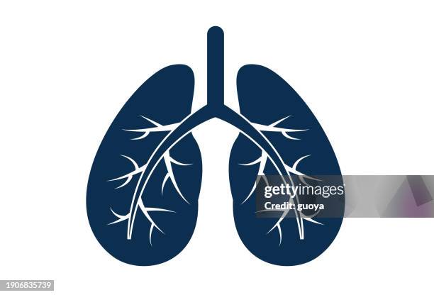 lungs icon. - respiratory infection stock illustrations