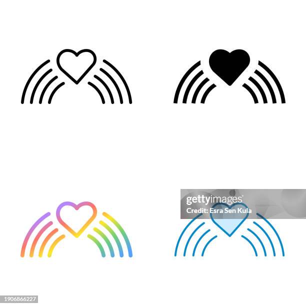 lgbtqia universal icon design in four style with editable stroke. line, solid, flat line and color gradient line. suitable for web page, mobile app, ui, ux and gui design. - inclusive pride gradient stock illustrations