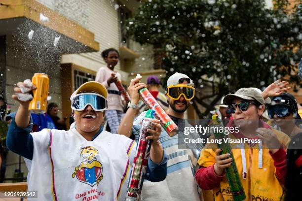 Atmosphere during the Canto a la Tierra artistic parade of the Carnaval de Negros y Blancos in Pasto, Narino, Colombia, January 03, 2024.