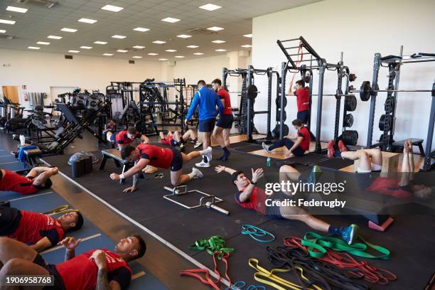 Players of Italy in action during Italy training session at Payanini Center on January 04, 2024 in Verona, Italy.