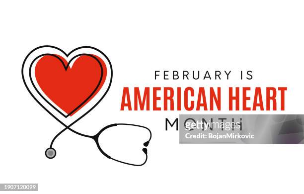 american heart month background, banner design. vector - february stock illustrations
