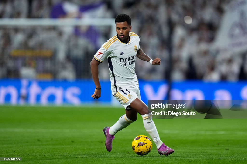 Rodrygo Goes of Real Madrid CF runs with the ball during the LaLiga ...