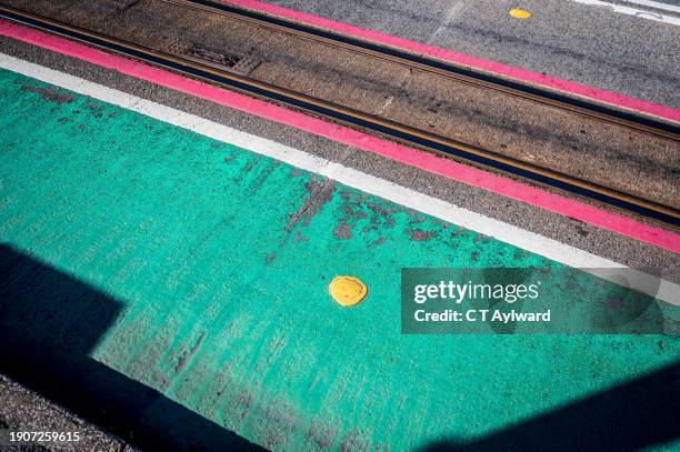 narrow gauge railway crossing road - steel railings stock pictures, royalty-free photos & images