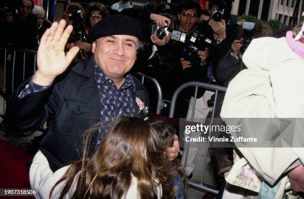 Married couple, actors Danny DeVito and his daughters attend an event at the Cinerama Dome in Los Angeles, California, US, 31st May 1994.