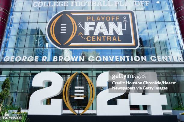 The George R. Brown Center Center, home of the Playoff Fan Central is seen ahead of Mondays NCAA national championship football game between Michigan...