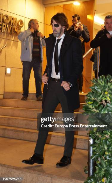 Juan Jose Padilla leaves the funeral chapel of comedian Paco Arevalo, at the Servisa mortuary, on January 4 in Valencia, Valencian Community, Spain....