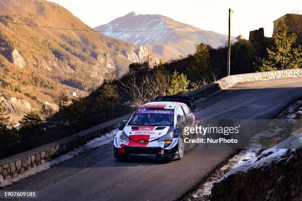 Rovanpera Kalle and Halttunen Jonne, in their Toyota Yaris WRC from Team Toyota Gazoo Racing WRT, are facing the fourth day of the race during the...