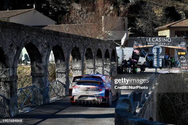 Loubet Pierre-Louis and Landais Vincent are facing the fourth day of the race in their Hyundai i20 Coupe WRC during the FIA World Rally Championship...