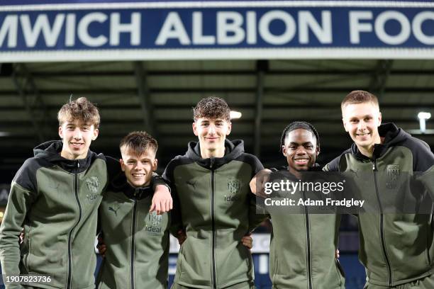 West Bromwich Albion academy graduates who all played in todays fixture from left; Harry Whitwell, Fenton Heard, Josh Shaw, Akeel Higgins and Layton...