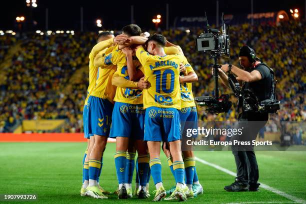 Munir El Haddadi of UD Las Palmas in action during the La Liga EA Sports match between UD Las Palmas and FC Barcelona at Estadio Gran Canaria on...