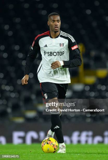 Fulham's Tosin Adarabioyo during the Emirates FA Cup Third Round match between Fulham and Rotherham United at Craven Cottage on January 5, 2024 in...