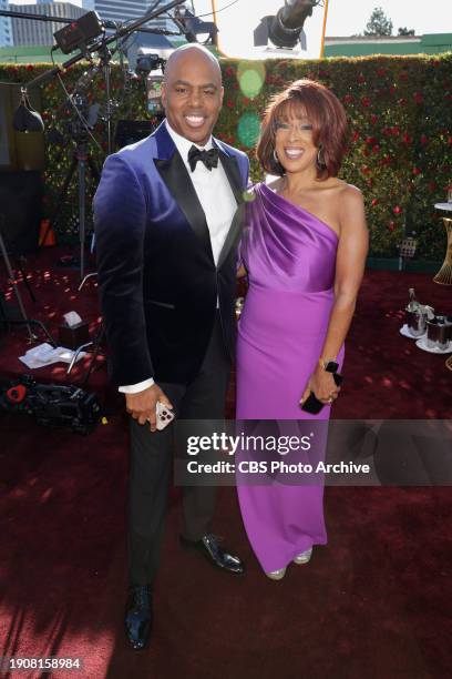 Gayle King and Kevin Frazier arrive at the 81st Golden Globe Awards held at the Beverly Hilton in Beverly Hills, California on Sunday, January 7,...
