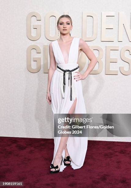 Anna Sitar at the 81st Golden Globe Awards held at the Beverly Hilton Hotel on January 7, 2024 in Beverly Hills, California.