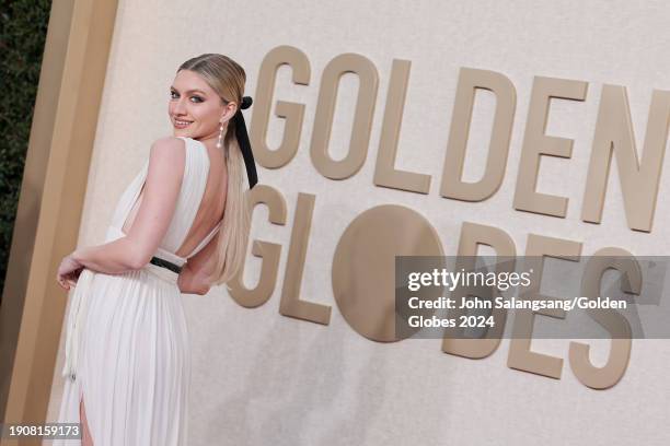 Anna Sitar at the 81st Golden Globe Awards held at the Beverly Hilton Hotel on January 7, 2024 in Beverly Hills, California.