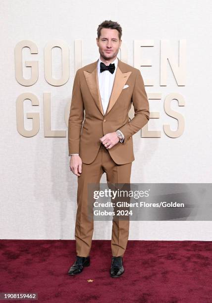 Justin Hartley at the 81st Golden Globe Awards held at the Beverly Hilton Hotel on January 7, 2024 in Beverly Hills, California.