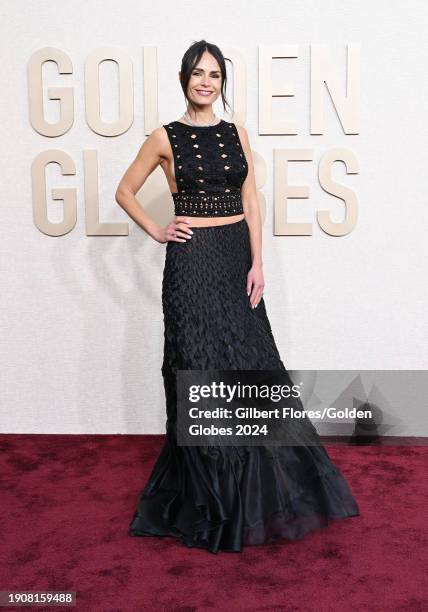 Jordana Brewster at the 81st Golden Globe Awards held at the Beverly Hilton Hotel on January 7, 2024 in Beverly Hills, California.