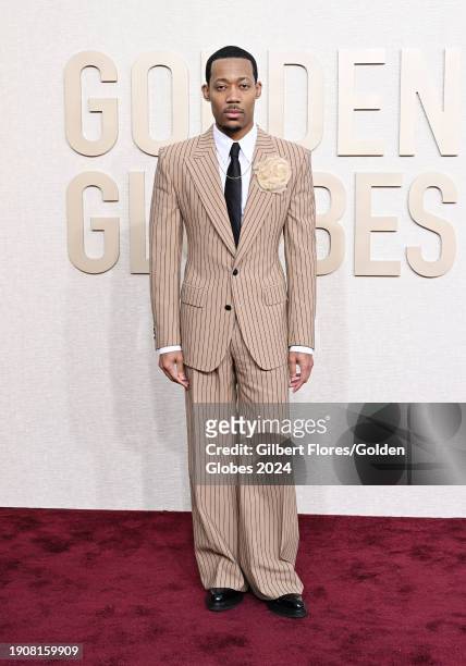Tyler James Williams at the 81st Golden Globe Awards held at the Beverly Hilton Hotel on January 7, 2024 in Beverly Hills, California.