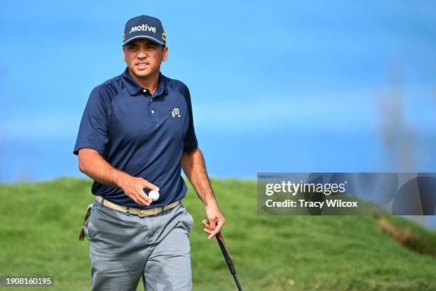 Jason Day of Australia at the 12th green during the final round of The Sentry at The Plantation Course at Kapalua on January 7, 2024 in Kapalua,...