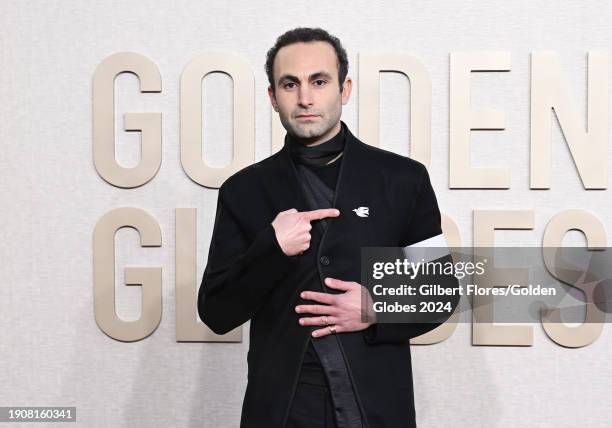 Khalid Abdalla at the 81st Golden Globe Awards held at the Beverly Hilton Hotel on January 7, 2024 in Beverly Hills, California.
