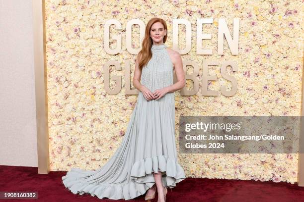 Sarah Rafferty at the 81st Golden Globe Awards held at the Beverly Hilton Hotel on January 7, 2024 in Beverly Hills, California.