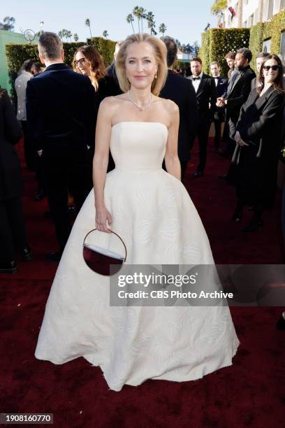 Gillian Anderson at the 81st Golden Globe Awards held at the Beverly Hilton in Beverly Hills, California on Sunday, January 7, 2024.