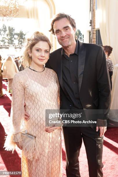 Rose McIver and George Byrne arrive at the 81st Golden Globe Awards held at the Beverly Hilton in Beverly Hills, California on Sunday, January 7,...