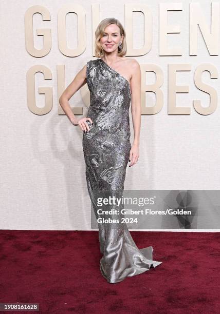 Naomi Watts at the 81st Golden Globe Awards held at the Beverly Hilton Hotel on January 7, 2024 in Beverly Hills, California.