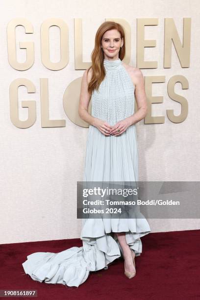 Sarah Rafferty at the 81st Golden Globe Awards held at the Beverly Hilton Hotel on January 7, 2024 in Beverly Hills, California.