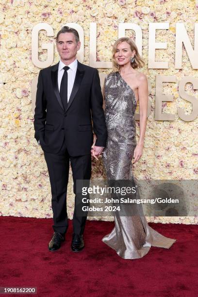 Billy Crudup and Naomi Watts at the 81st Golden Globe Awards held at the Beverly Hilton Hotel on January 7, 2024 in Beverly Hills, California.