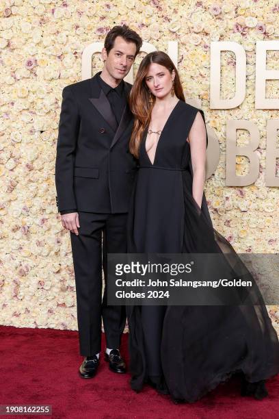 Mark Ronson and Grace Gummer at the 81st Golden Globe Awards held at the Beverly Hilton Hotel on January 7, 2024 in Beverly Hills, California.