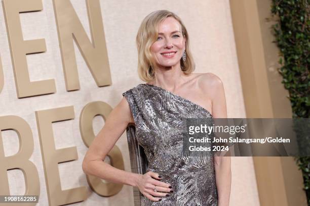 Naomi Watts at the 81st Golden Globe Awards held at the Beverly Hilton Hotel on January 7, 2024 in Beverly Hills, California.