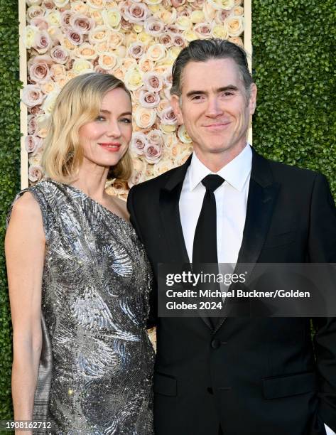 Naomi Watts and Billy Crudup at the 81st Golden Globe Awards held at the Beverly Hilton Hotel on January 7, 2024 in Beverly Hills, California.