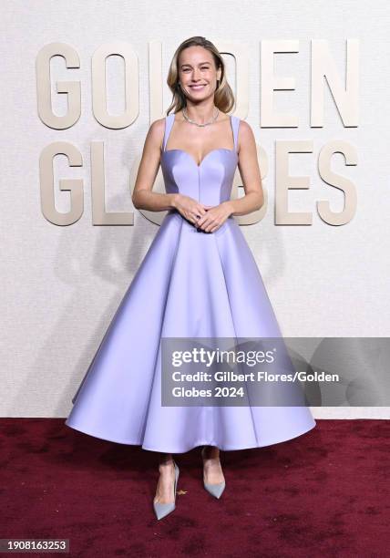 Brie Larson at the 81st Golden Globe Awards held at the Beverly Hilton Hotel on January 7, 2024 in Beverly Hills, California.