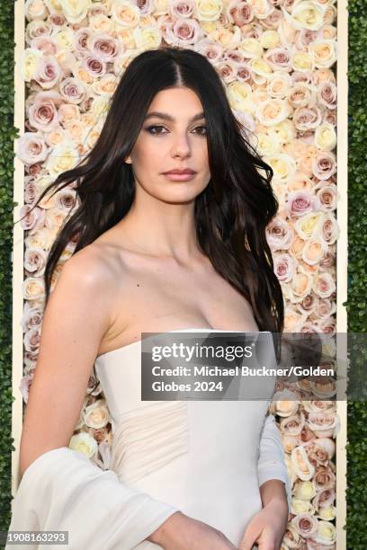 Camila Morrone at the 81st Golden Globe Awards held at the Beverly Hilton Hotel on January 7, 2024 in Beverly Hills, California.