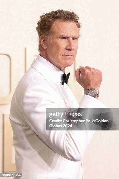 Will Ferrell at the 81st Golden Globe Awards held at the Beverly Hilton Hotel on January 7, 2024 in Beverly Hills, California.