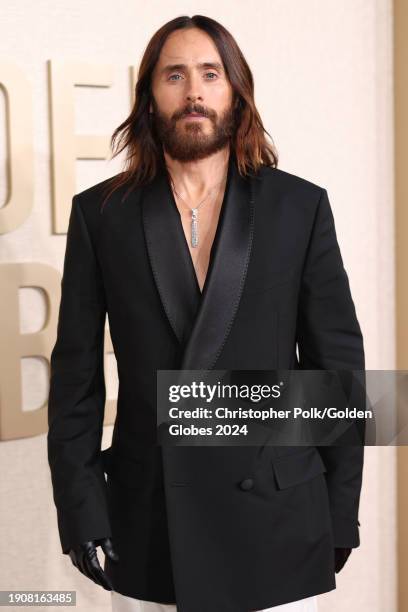 Jared Leto at the 81st Golden Globe Awards held at the Beverly Hilton Hotel on January 7, 2024 in Beverly Hills, California.