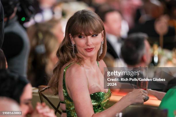 Taylor Swift at the 81st Golden Globe Awards held at the Beverly Hilton Hotel on January 7, 2024 in Beverly Hills, California.