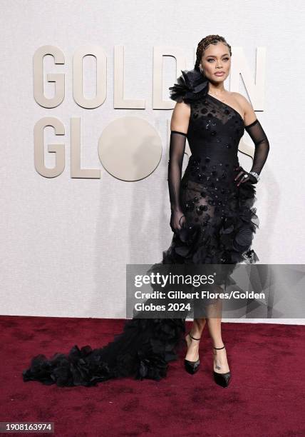 Andra Day at the 81st Golden Globe Awards held at the Beverly Hilton Hotel on January 7, 2024 in Beverly Hills, California.