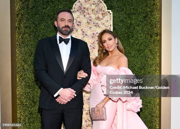 Ben Affleck and Jennifer Lopez at the 81st Golden Globe Awards held at the Beverly Hilton Hotel on January 7, 2024 in Beverly Hills, California.