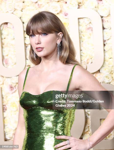 Taylor Swift at the 81st Golden Globe Awards held at the Beverly Hilton Hotel on January 7, 2024 in Beverly Hills, California.