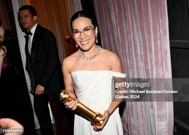 Ali Wong at the 81st Golden Globe Awards held at the Beverly Hilton Hotel on January 7, 2024 in Beverly Hills, California.