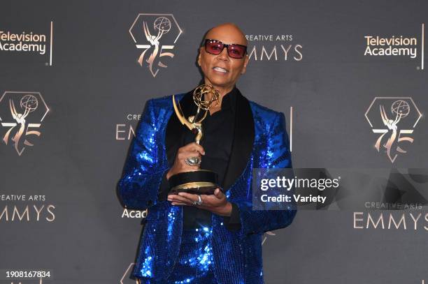 RuPaul at the 75th Creative Arts Emmy Awards held at the Peacock Theater at L.A. Live on January 7, 2023 in Los Angeles, California.