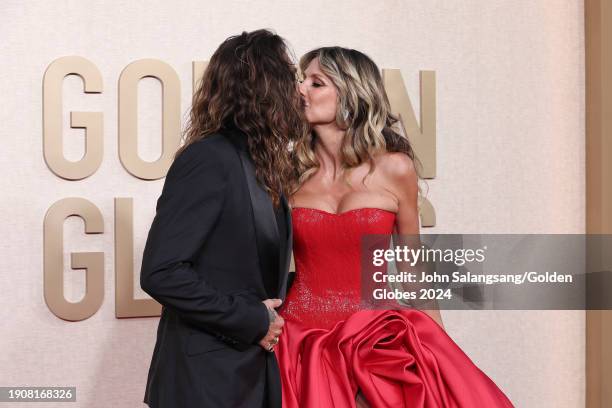 Tom Kaulitz and Heidi Klum at the 81st Golden Globe Awards held at the Beverly Hilton Hotel on January 7, 2024 in Beverly Hills, California.