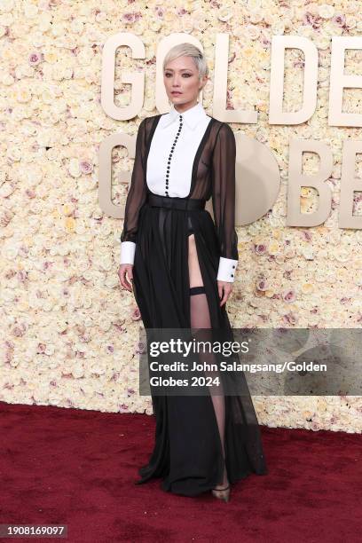 Pom Klementieff at the 81st Golden Globe Awards held at the Beverly Hilton Hotel on January 7, 2024 in Beverly Hills, California.