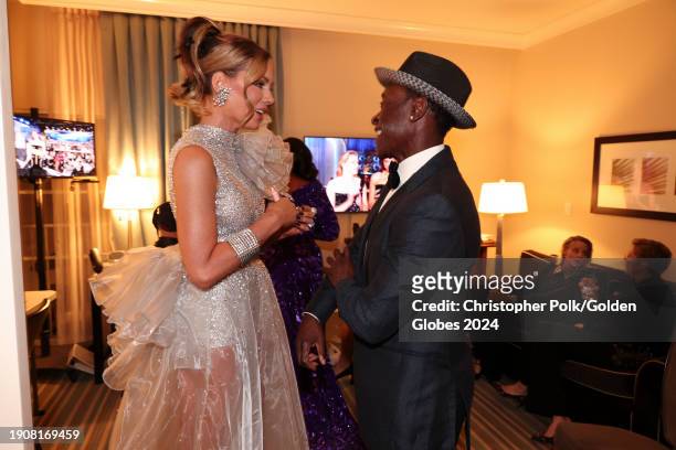 Kate Beckinsale and Don Cheadle at the 81st Golden Globe Awards held at the Beverly Hilton Hotel on January 7, 2024 in Beverly Hills, California.