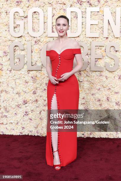 Rachel Brosnahan at the 81st Golden Globe Awards held at the Beverly Hilton Hotel on January 7, 2024 in Beverly Hills, California.